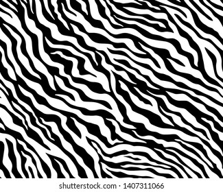 Full seamless zebra animal skin pattern. Black and white design for textile fabric printing. Suitable for fashion use.