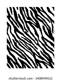 Full Seamless Zebra Animal Skin Pattern in Vector Black And White Abstract  illustration