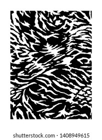 Full Seamless Zebra Animal Skin Pattern in Vector Black And White Abstract  illustration