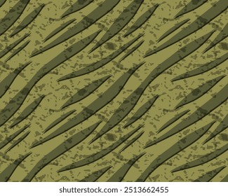 Full Seamless Zebra Camouflage Pattern Print. Special Army Camo Texture Background. Military Animal Skin for Fabric Textile.