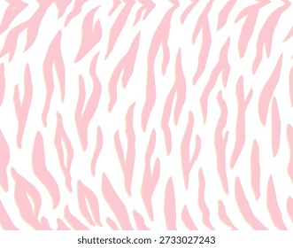 Full Seamless zebra stripe pattern. Light pink on white animal print background with gentle watercolor texture. Great for women fabric, sleepwear, wallpaper, and cute decor.