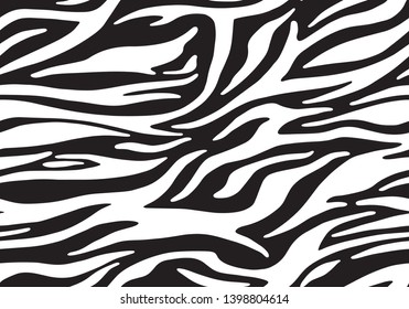 Full Seamless Zebra Stripes Animal Skin Pattern in Vector Black And White Abstract Zigzag illustration for apparel dress clothes fabric print background