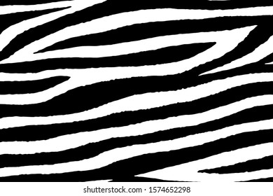Full Seamless Zebra and Tiger Animal Skin Pattern Vector. For woman textile and trendy fashion. Fabric texture.