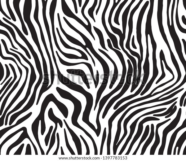 Full Seamless Zebra Tiger Stripes\
Animal Skin Pattern in Vector Black And White Abstract Zigzag\
illustration for apparel dress clothes fabric print\
background