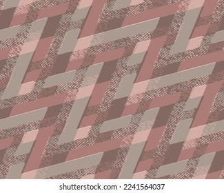 Patrón de textura de semitono de zigzag sin fin. Impresión de tela de vestir. Fondo rojo verde para la decoración textil y doméstica. Vector geométrico con problemas.