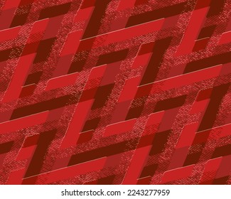 Patrón de textura de semitono de zigzag sin fin. Impresión de tela de vestir. Fondo rojo borgoña para decoración textil y casera. Vector geométrico con problemas.