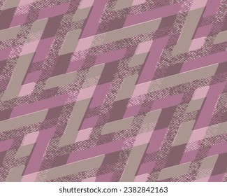 Patrón de textura de semitono de zigzag sin fin. Impresión de tela de vestir. Fondo gris rosado para decoración textil y casera. Vector geométrico con problemas.