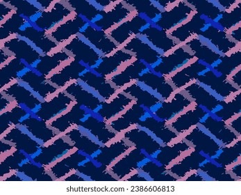 Full seamless zigzag pattern. Rough bold vertical stripes. Geometric distressed lines. Abstract grunge vector. Modern graphic background for textile fabric print.