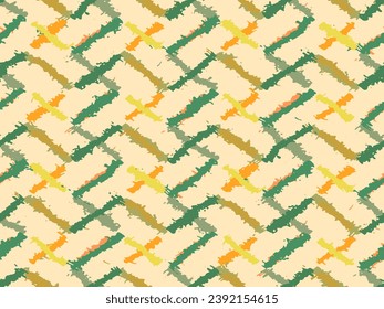 Full seamless zigzag pattern. Rough bold vertical stripes. Geometric distressed lines. Abstract grunge vector. Modern graphic background for textile fabric print.
