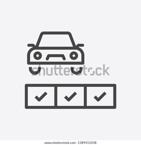 Full Service Car Wash Outline Simple Vector\
Icon On Grey Background