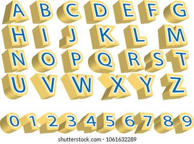 full set of 3D letters and numbers