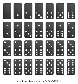 Full Set Black Domino Pieces Realistic Stock Vector (Royalty Free ...