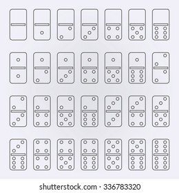 Full set of domino. Line icon. Vector illustration