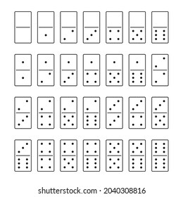 Full set of domino tiles. Isolated on white background. Vector illustration, eps 8.