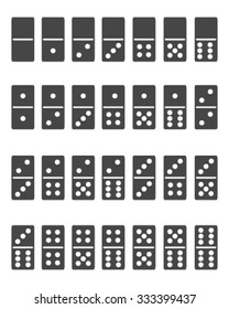 Full set of domino, vector