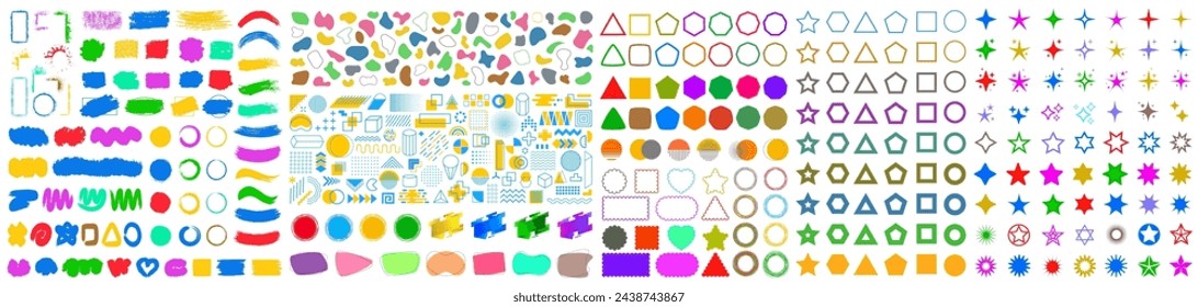 Full set graphic geometric shapes and forms - for stock