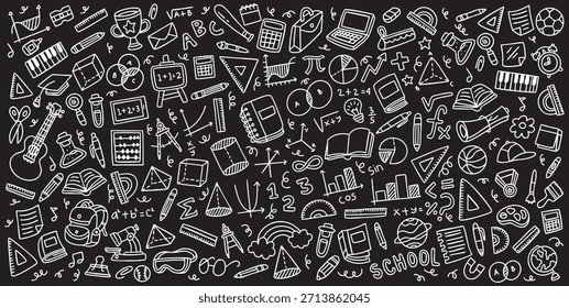 Fondo de Vector de elemento de doodle de educación dibujado a mano