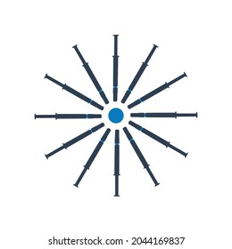 Full set new syringe flat icon. Simple editable eps vector usable for web and print items.