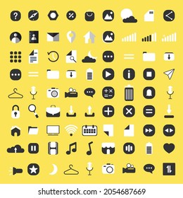 conjunto completo de Iconos planos de moda aislados en segundo plano. Símbolos para el diseño de sitios web y aplicaciones, UI.