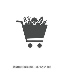 Full Shopping Cart Healthy Groceries Solid Depiction Nutritious Food Lifestyle Choices