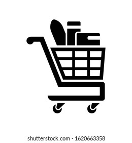 Full, shopping cart icon, vector graphics