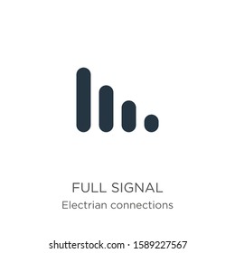 Full signal icon vector. Trendy flat full signal icon from electrian connections collection isolated on white background. Vector illustration can be used for web and mobile graphic design, logo, eps10