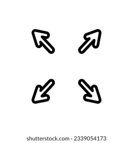 full size button icon on white background, vector symbol. focus icon full screen symbol logo template