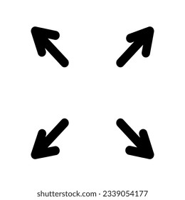 full size button icon on white background, vector symbol. focus icon full screen symbol logo template