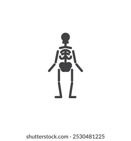 A full skeleton standing vector icon. filled flat sign for mobile concept and web design. Human Skeleton glyph icon. Symbol, logo illustration. Vector graphics