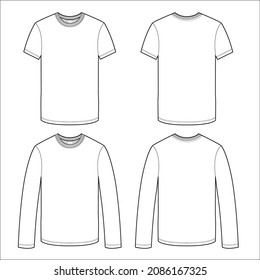 Full sleeve and half sleeve t-shirt template