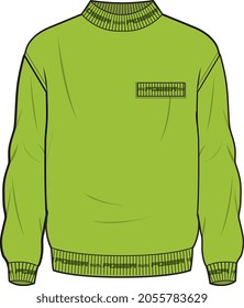 FULL SLEEVE SWEATSHIRT MAN AND BOYS WEAR VECTOR ILLUSTRATION