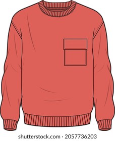 FULL SLEEVE SWEATSHIRT MAN AND BOYS WEAR VECTOR ILLUSTRATION