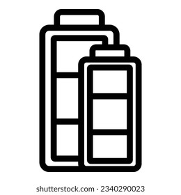 Full small battery icon outline vector. Charger energy. Load empty