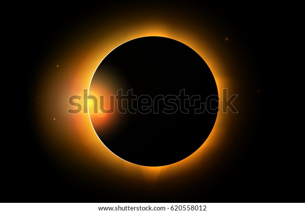 Full solar eclipse phenomenon. Vector illustration\
for design