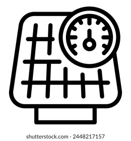 Full solar panel icon outline vector. Recycle materials. Eco green energy