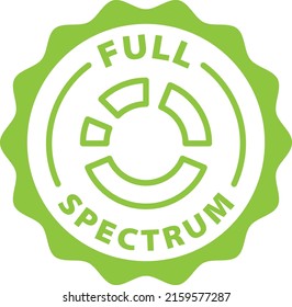 Full Spectrum Cbd Green Stamp Outline Badge Icon Label Isolated Rounded Vector On Transparent Background