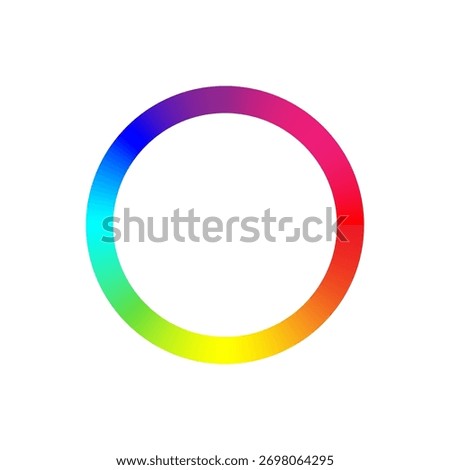 Full Spectrum Rainbow Color Wheel Ring Vibrant Gradient Circle Vector Illustration