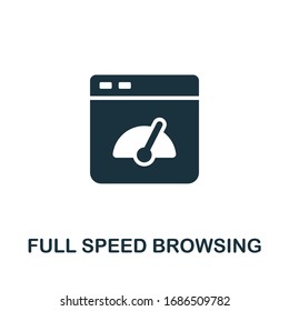 Full Speed Browsing Symbol aus der Seo-Kollektion. Einfache Zeile Full Speed Browsing Symbol für Vorlagen, Webdesign und Infografiken