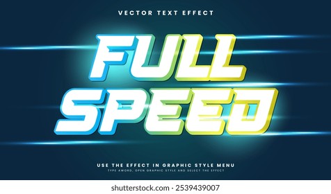 Modelo de efeito de texto editável Full Speed com estilo de texto de campeão e esporte