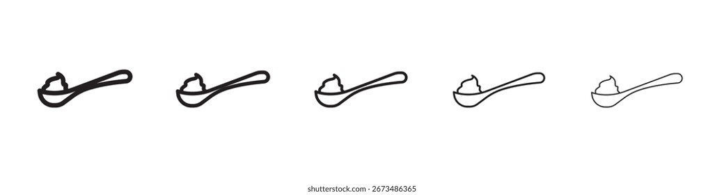 full spoon icon black and white vector sign