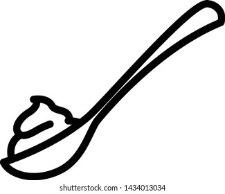 Full Spoon Icon , Vector Line Illustration