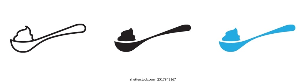 full spoon icon vector set illustration