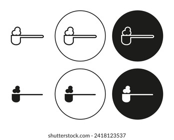 full spoon linear art icon set. full spoon vector mark for web