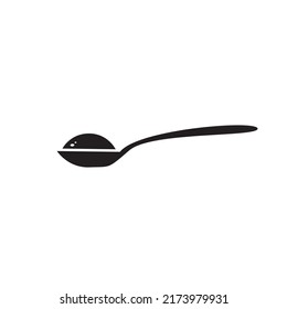 A full spoon on white background. Vector illustration.