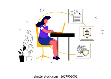 Full Stack Developer concept with character. Can use for web banner, mobile app, hero images. Flat vector illustration on white background.
