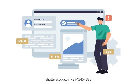 Full Stack Developer Debugging Application Architecture While Integrating Frontend and Backend Technologies in Software Development Process