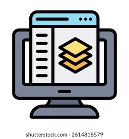 Full Stack Icon Element For Design