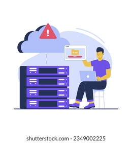 Full storage concept illustration. Flat vector illustration isolated on white background