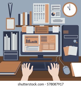Full stuff of officer Working place