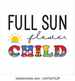 Full Sun Flower Child Sublimation Design